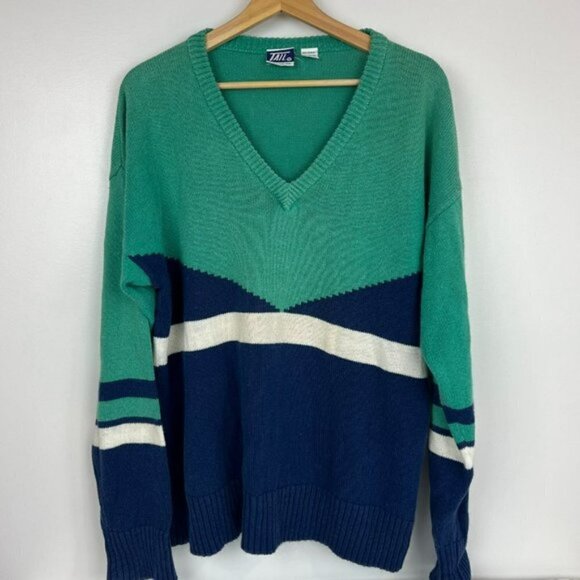 Vintage 1980s Tail ramie Cotton Graphic Pullover - Abstract Cozy Vibes 80s - Picture 2 of 11